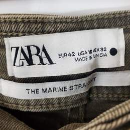 Zara Women Gray High Waisted Straight Jeans Sz 10 alternative image