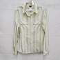 Patagonia WM's Cream Blue Stripe Organic Cotton Button Shirt Size 10 image number 1