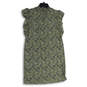 Womens Green Paisley Tie Neck Short Sleeve Shift Dress Size Medium image number 2