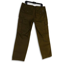 Womens Green Flat Front Slash Pocket Straight Leg Cargo Pants Size 36/32 alternative image