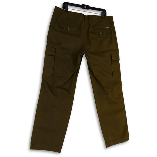 Womens Green Flat Front Slash Pocket Straight Leg Cargo Pants Size 36/32 image number 2