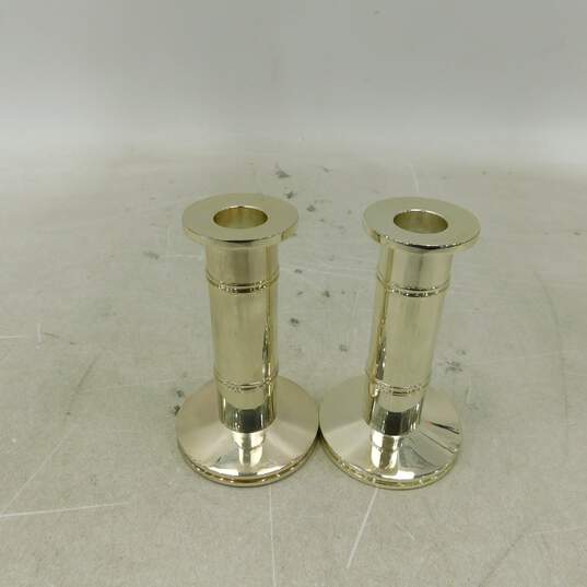 2 Lenox Kate Spade Pompano Point Silverplate 5 Inch Candlestick image number 1