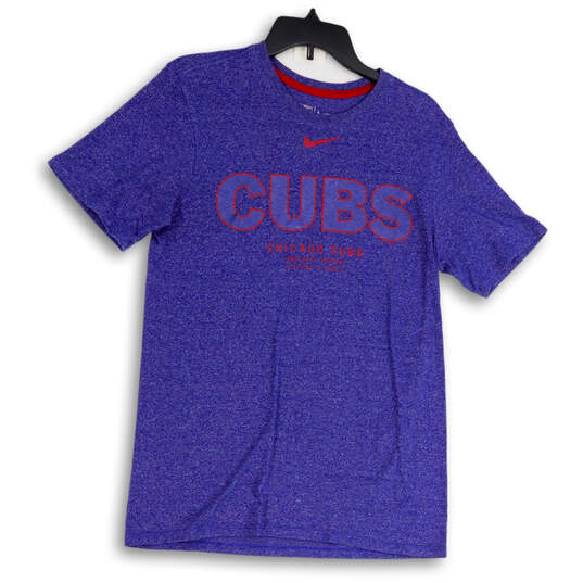 Mens Blue Chicago Cubs Short Sleeve Crew Neck Pullover T-Shirt Size M image number 1