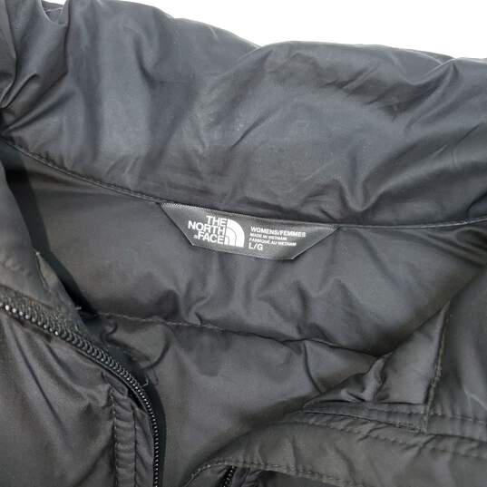 The North Face 550 Full Zip Black Down Jacket Women's Size L image number 3