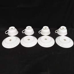 8 Piece Bundle of White Harmony House Fine China Teacups and Saucers alternative image