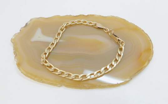 10K Gold Oval Curb Chain Bracelet 6.1g image number 2
