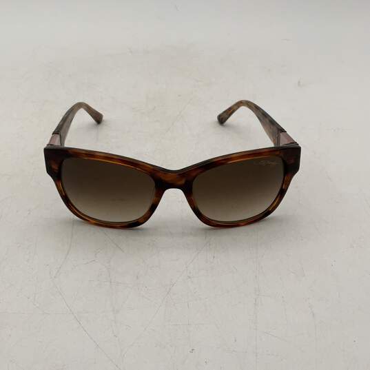 Ed Hardy Womens Brown Tortoise Rhinestone Wayfarer Sunglasses With Case image number 1