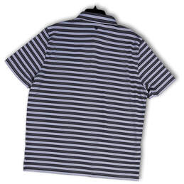 NWT Mens Blue Striped Short Sleeve Spread Collar Polo Shirt Size X-Large alternative image