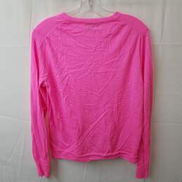 J. Crew Hot Pink Long Sleeve Merino Wool Pullover Sweatshirt Women's Size XL alternative image