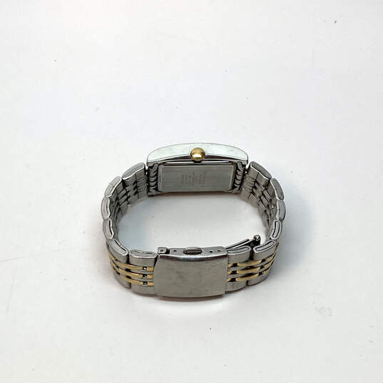 Designer Citizen Silver-Tone Chain Strap Square Analog Quartz Wristwatch image number 5