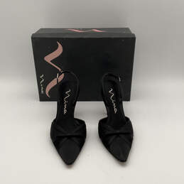 NIB Womens Wilma Black Pointed Toe Stiletto Heel Slingback Sandals Sz 7.5 M
