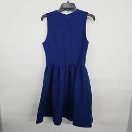 Blue Deep V Neck Sleeveless Dress alternative image