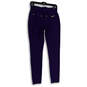 Womens Blue Flat Front Pockets Pull On Skinny Leg Jegging Pants Size Small image number 2