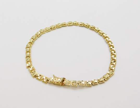 Fancy 14k Yellow Gold Diamond Cut Panel Link Bracelet 4.5g image number 1