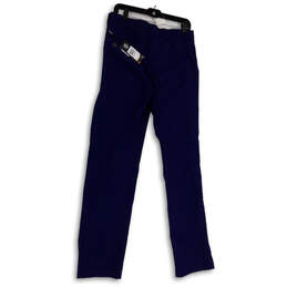 NWT Mens Blue Flat Front Slash Pockets Straight Leg Chino Pants Size 32x34 alternative image