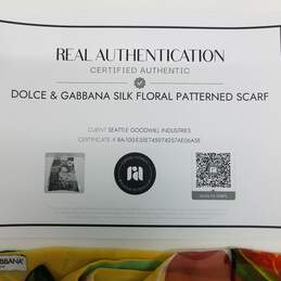 AUTHENTICATED DOLCE & GABBANA 70in SILK FLORAL PATTERNED SCARF alternative image