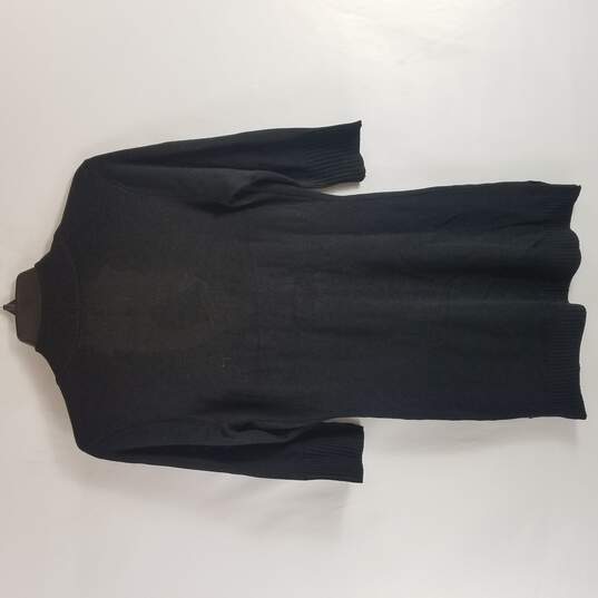 Magaschoni Women Black Long Sleeve Vneck Beaded Mini Dress XS NWT image number 2