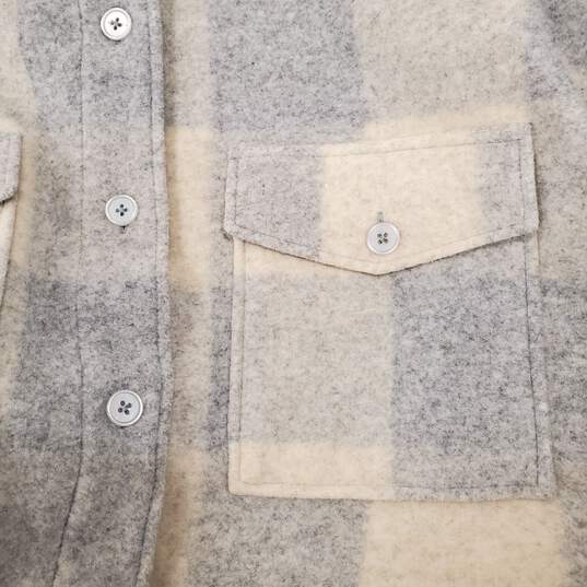 Good American Men Grey/Beige Check Button Up L/XL image number 5