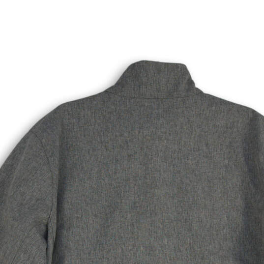 Mens Gray Mock Neck Drawstring Long Sleeve Full-Zip Jacket Size XL image number 4