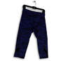 Womens Blue Black Camouflage High Waist Pull-On Capri Leggings Size Medium image number 1