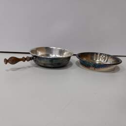 Vintage Silver Plated Wooden Handled Chafing Pan Set