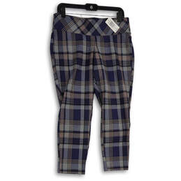 NWT Womens Blue Gray Plaid Pixie Knitted Pull-On Ankle Pant Size 00 alternative image