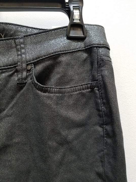 White House Black Market Women's Black Glitter Skinny Pants (Size 0) image number 4