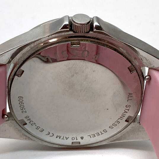 Designer Fossil ES2346 Silver-Tone Pink Stainless Steel Analog Wristwatch image number 4