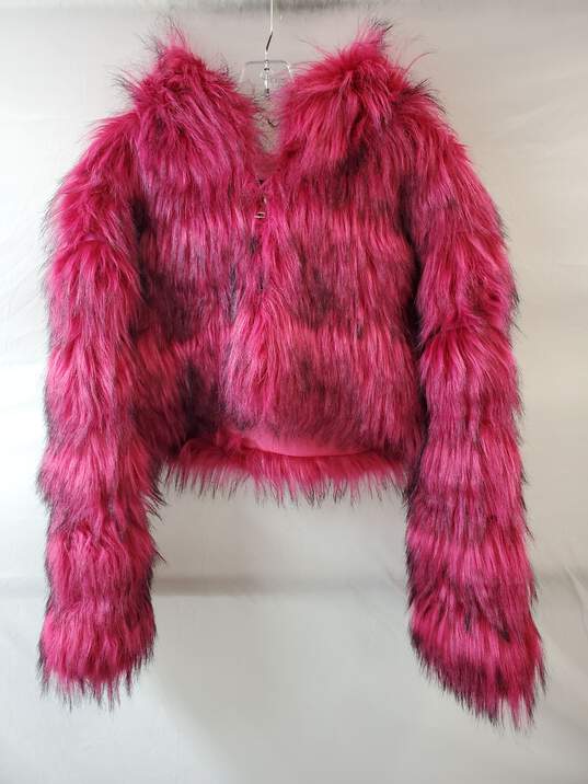 Azalea Wang Akira Pink Gracelle Faux Fur Cropped Jacket Size S image number 1