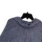 Womens Blue Knitted Cowl Neck Long Sleeve Tiw Waist Pullover Sweater Size L image number 4