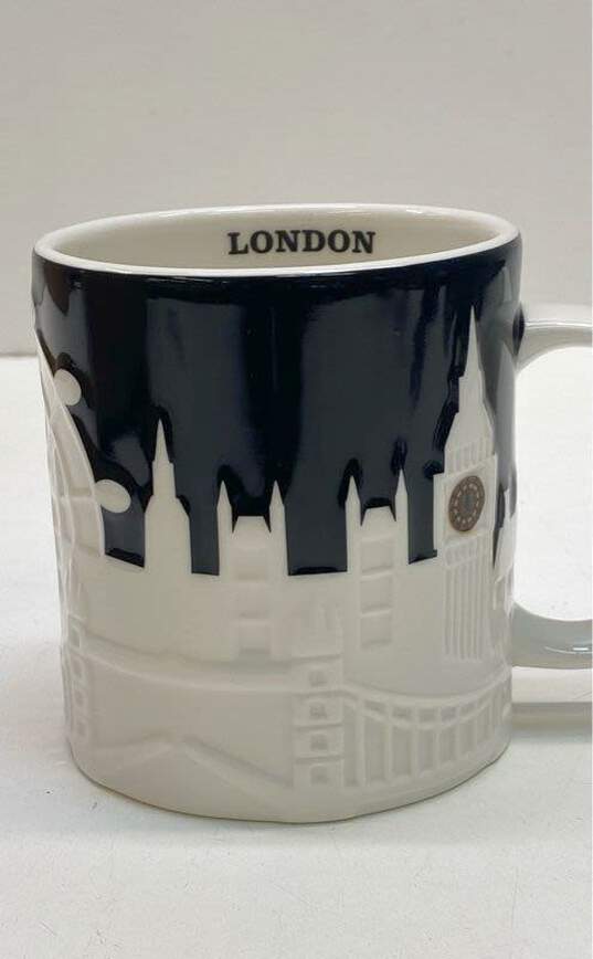 Starbucks City Mug Cup Relief Series London England black and white 16oz image number 3