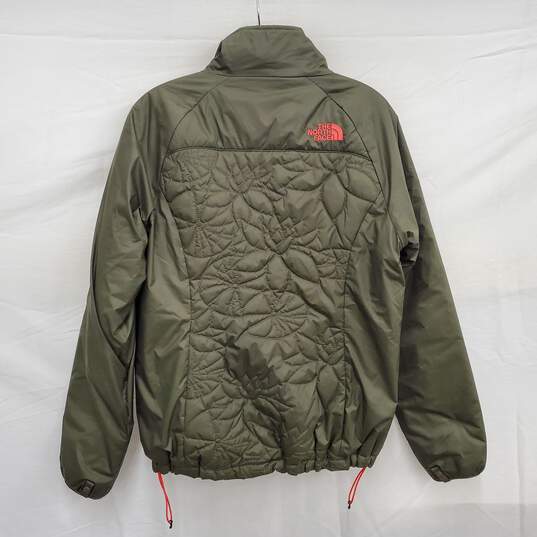 The North Face WM's 100% Recycle Polyester Green Full Zip Bomber Jacket Sz. M image number 2