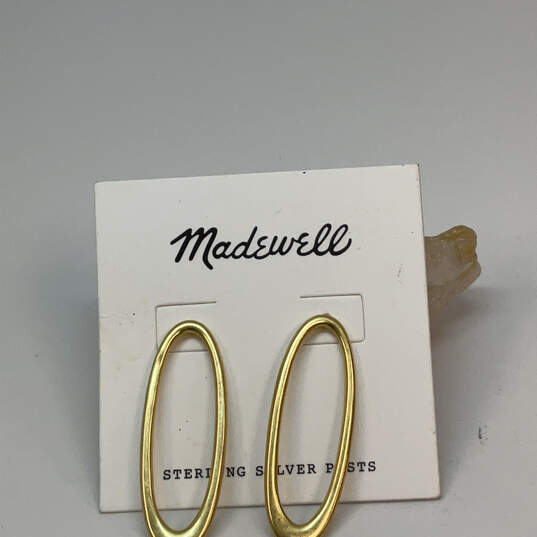 Designer Madewell Gold-Tone Classic Plain Oval Shape Hoop Earrings image number 2
