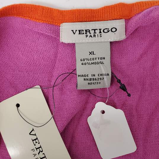 NWT Vertigo Paris WM's Pink & Orange Sleeveless Knit Midi Dress Size XL image number 3