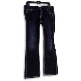 Womens Blue Denim Medium Wash 5-Pocket Design Straight Leg Jeans Size 31X33