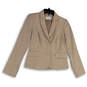 Womens Beige Long Sleeve Notch Lapel Single Breasted Two Button Blazer Sz 2 image number 1