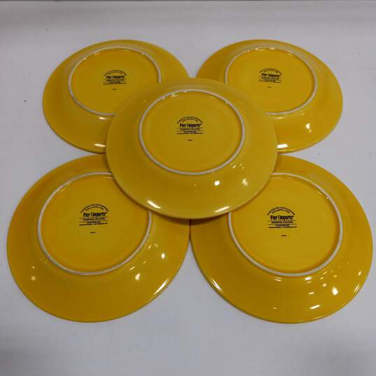 Bundle of 5 Pier 1 Imports Ceramic Yellow Dinnerware Plates image number 2