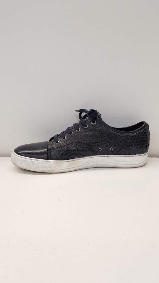 Men's Lanvin Navy Croc Embossed Sneakers Size 10 image number 2