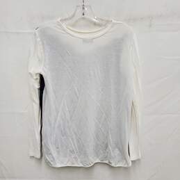 Sandro Paris WM's White & Blue Satin Lace Blouse Size SM alternative image
