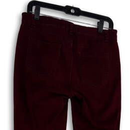 Womens Maroon Denim Dark Wash Stretch Pocket Skinny Leg Jeans Size 8 alternative image