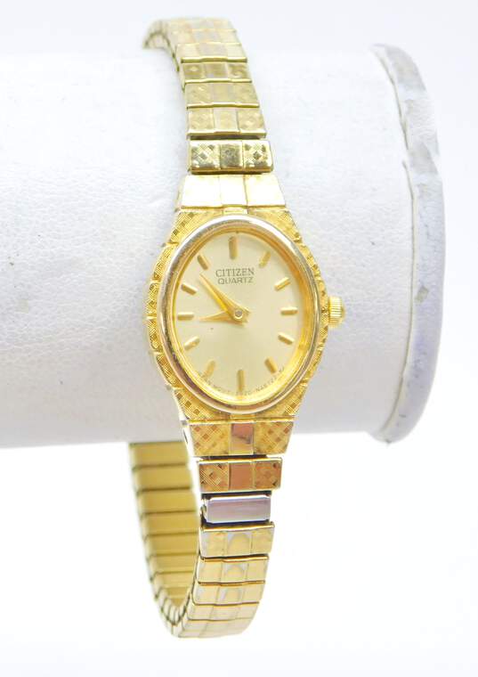 Ladies Vintage Citizen & Pulsar Gold Tone Quartz Dress Watches 70.9g image number 3