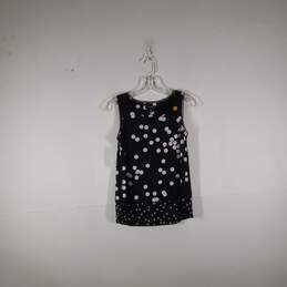 Womens Polka Dot Sleeveless Round Neck Pullover Tank Top Size PS