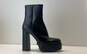 ZARA Black Chunky Platform Heel Ankle Zip Boots Size 41 image number 1