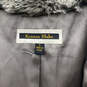Womens Beige Faux Fur Spread Collar Long Sleeve Cropped Coat Size Small image number 3