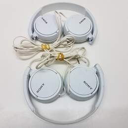 Lot of 2 Sony MDR-ZX110 Folding Wired Headphones