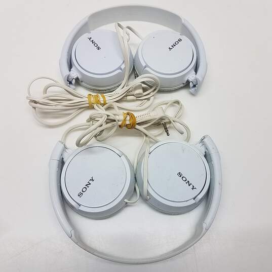 Lot of 2 Sony MDR-ZX110 Folding Wired Headphones image number 1