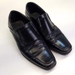 Kenneth Cole Reaction Slick Deal Black Faux Leather Slip On Loafers Shoes Men's Size 9.5 M