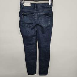 Distressed Dark Denim Mid Rise Jegging Jeans alternative image