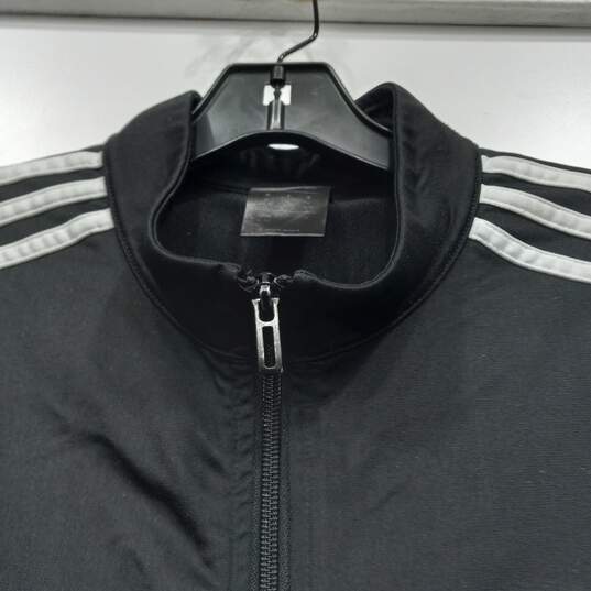 Adidas Black White Striped Athletic Jacket Women's Size XL image number 2