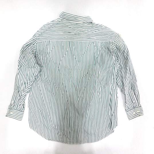 Vintage Disney Store Lady & The Tramp Striped Embroidered Women's Size Large Button-Up Long-Sleeve Shirt image number 2